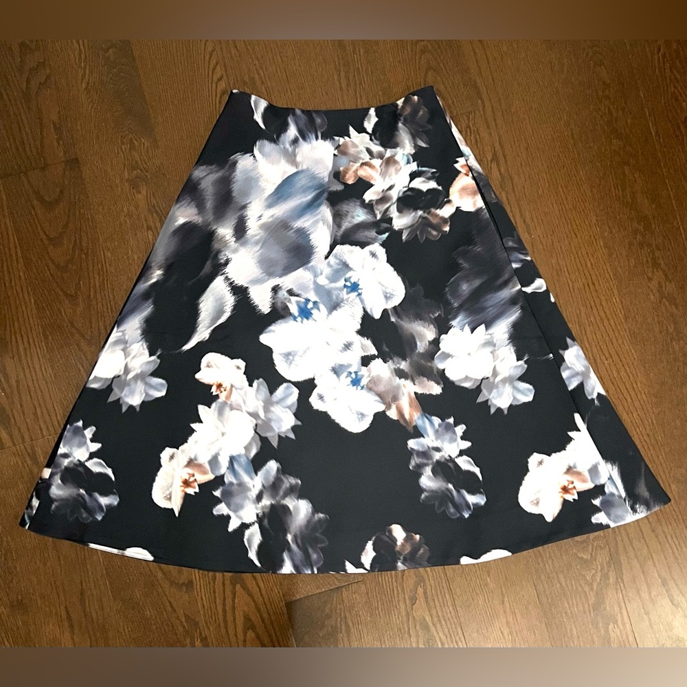 Anthropologie floral midi skirt size S